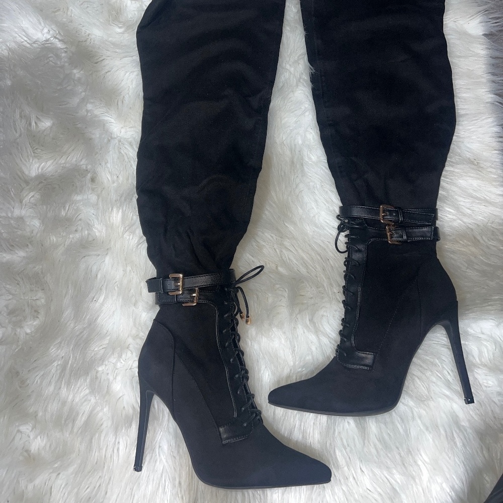 Sexy Black Heel Boots Tall over the Knee Boots Women’s size 10 New